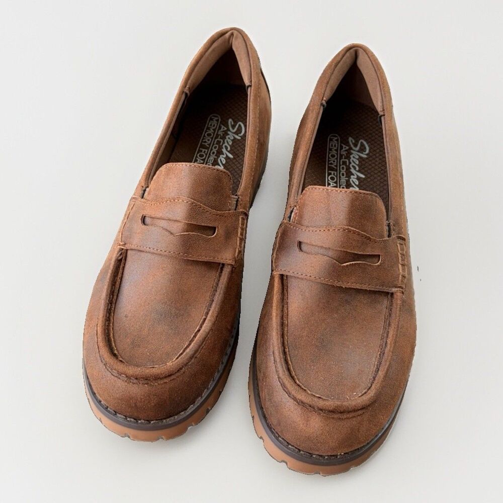 Skechers Cypress Bold Move Brown Lug Loafers Women Size 9 Air Cooled Comfort - Picture 3 of 7